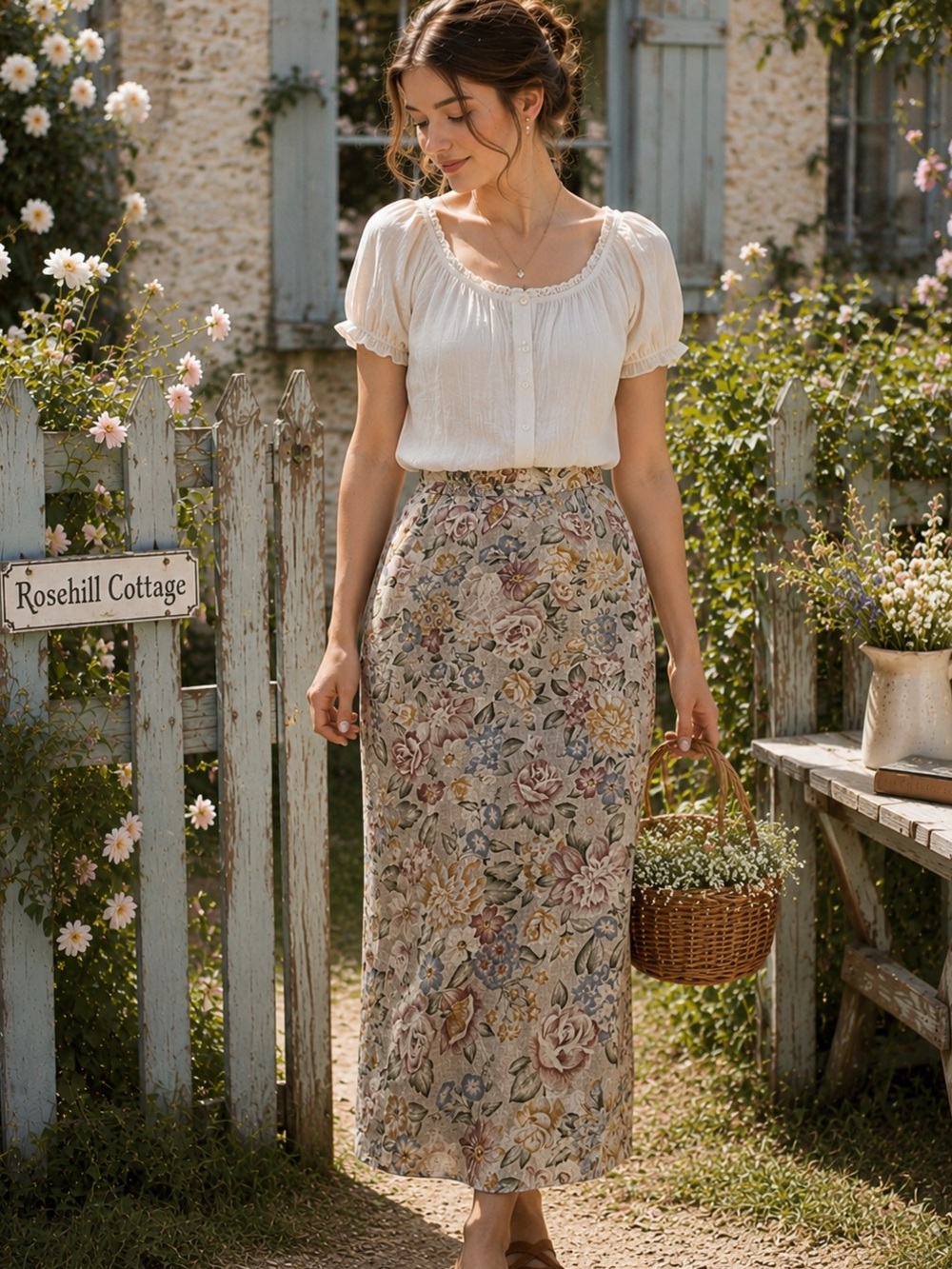 Vintage Talbots Linen Maxi Skirt - Picture 3 of 10